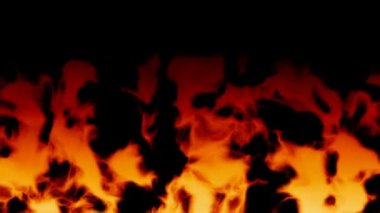 Ateş hattı yavaş çekimde siyah üzerine izole edilmiş.