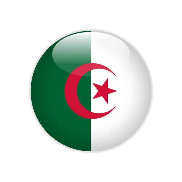 Algerije vlag op knop — Stockvector