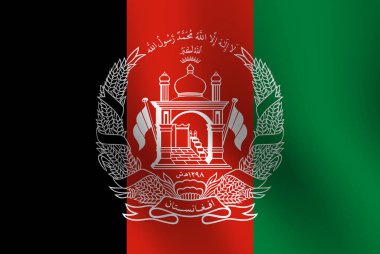 Afganistan bayrağı sallayarak. Vektör çizim