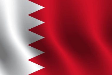 Bahreyn bayrağı sallayarak. Vektör çizim