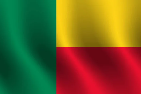 Wapperende vlag van Benin. Vectorillustratie — Stockvector
