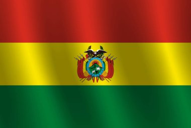 Bolivya Vektör illüstrasyonunun dalgalı bayrağı
