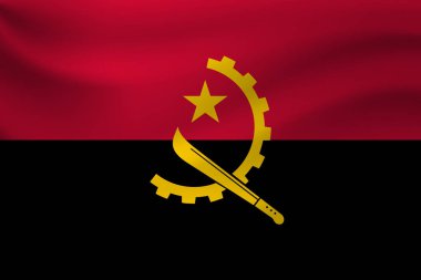 Angola bayrağı sallayarak. Vektör çizim