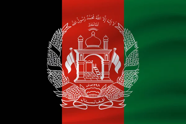 Viftande flagga i Afghanistan. Vektorillustration — Stock vektor