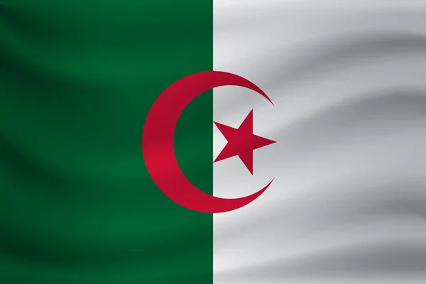 Agitant le drapeau de l'Algérie. Illustration vectorielle — Image vectorielle