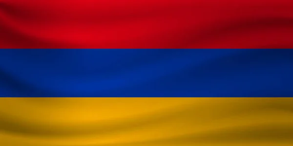 Размахивая флагом Армении. Векторная иллюстрация — стоковый вектор