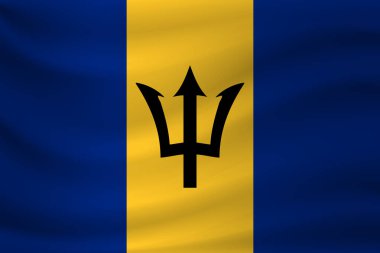 Barbados bayrağı sallayarak. Vektör çizim