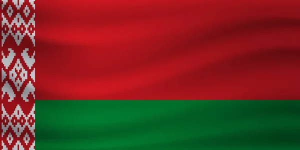 Beyaz Rusya bayrağı sallayarak. Vektör çizim — Stok Vektör