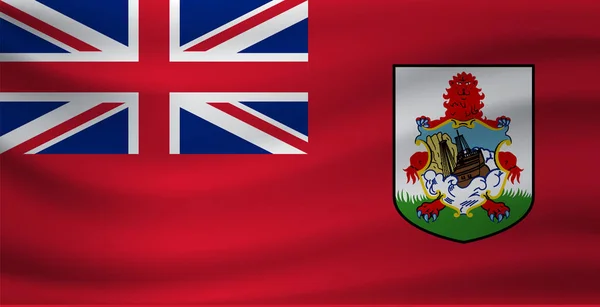 Zwaaiende vlag van Bermuda. Vectorillustratie — Stockvector