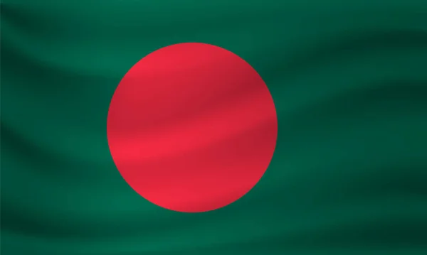 Acenando bandeira de Bangladesh. Ilustração vetorial — Vetor de Stock