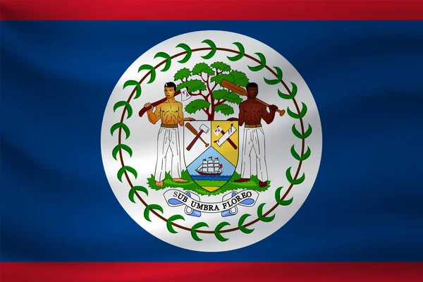 Acenando bandeira de Belize. Ilustração vetorial —  Vetores de Stock
