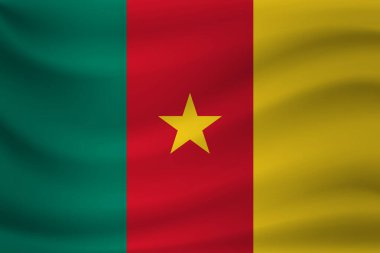 Kamerun bayrağı sallayarak. Vektör çizim