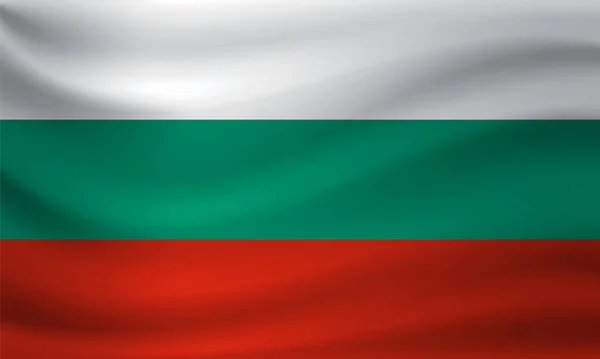 Vlající vlajka Bulharska. Vektorové ilustrace — Stockový vektor