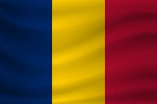 Viftande flagga i Tchad. Vektorillustration — Stock vektor
