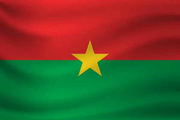 Wapperende vlag van Burkina Faso. Vectorillustratie — Stockvector