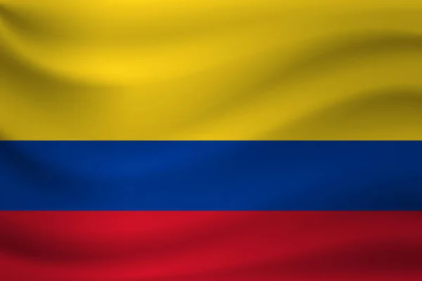 Wapperende vlag van Colombia. Vectorillustratie — Stockvector