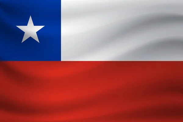 Ondeando la bandera de Chile. Ilustración vectorial — Vector de stock