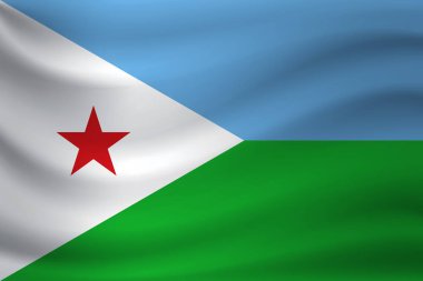 Cibuti bayrağı sallayarak. Vektör çizim