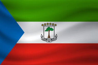 Ekvator Ginesi Cumhuriyeti bayrağı sallayarak. Vektör çizim