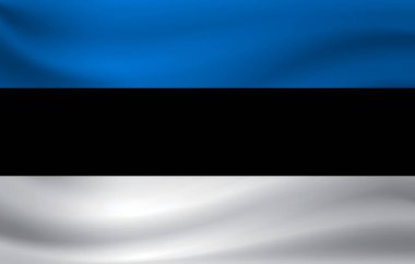 Estonya bayrağı sallayarak. Vektör çizim