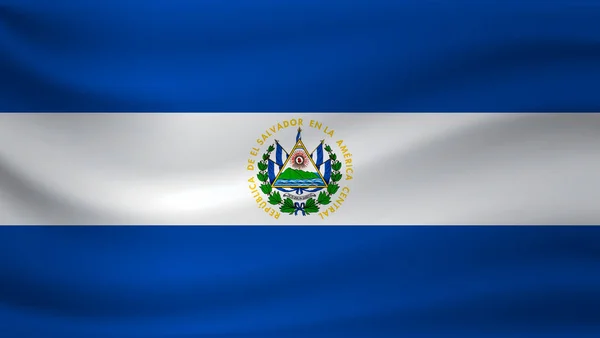 Sventolando bandiera di El Salvador. Illustrazione vettoriale — Vettoriale Stock