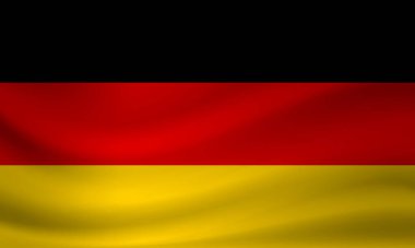 Almanya bayrağı sallayarak. Vektör çizim