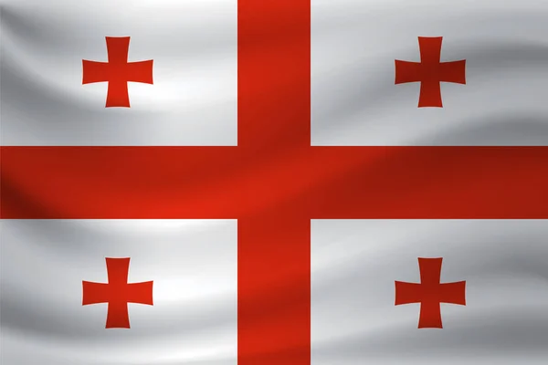Wapperende vlag van Georgië. Vectorillustratie — Stockvector