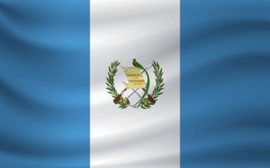 Guatemala bayrağı sallayarak. Vektör çizim