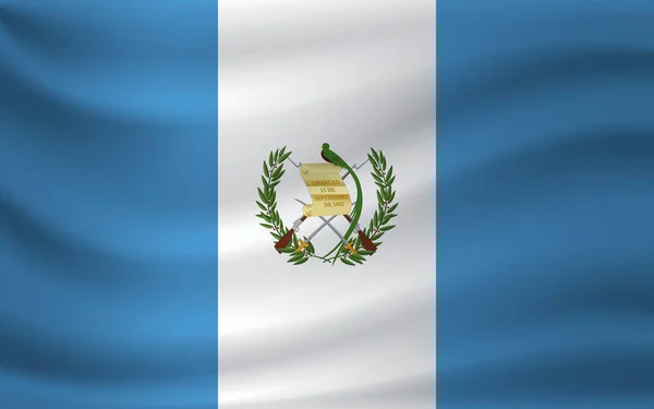 Ondeando bandera de Guatemala. Ilustración vectorial — Vector de stock