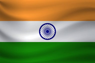 Hindistan bayrağı sallayarak. Vektör çizim