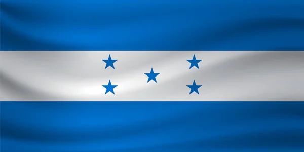 Ondeando la bandera de Honduras. Ilustración vectorial — Vector de stock