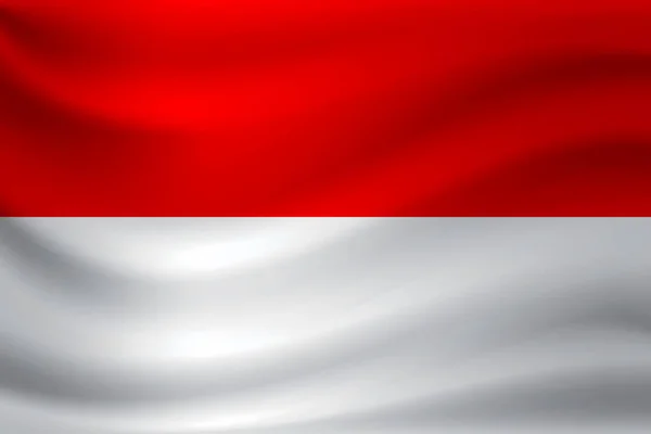 Mengibarkan bendera Indonesia. Ilustrasi vektor - Stok Vektor