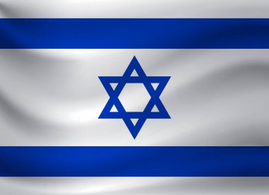 İsrail bayrağı sallayarak. Vektör çizim