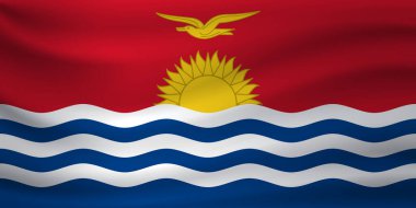 Kiribati Cumhuriyeti bayrağı sallayarak. Vektör çizim