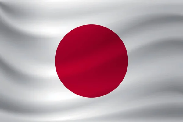 Agitant le drapeau du Japon. Illustration vectorielle — Image vectorielle