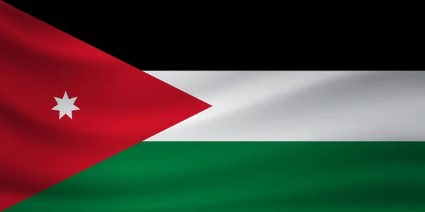 Wapperende vlag van Jordanië. Vectorillustratie — Stockvector