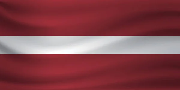 Sventolando bandiera della Lettonia. Illustrazione vettoriale — Vettoriale Stock