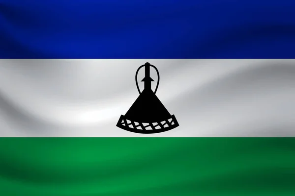 Agitant drapeau du Lesotho. Illustration vectorielle — Image vectorielle