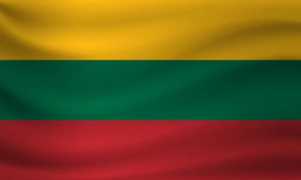 Ondeando la bandera de Lituania. Ilustración vectorial — Vector de stock