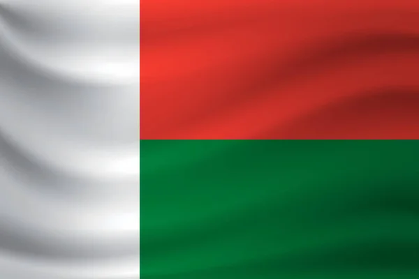 Vlající vlajka Madagaskaru. Vektorové ilustrace — Stockový vektor