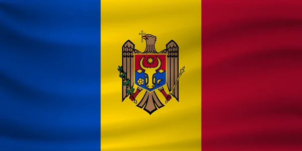 Agitant le drapeau de Moldavie. Illustration vectorielle — Image vectorielle