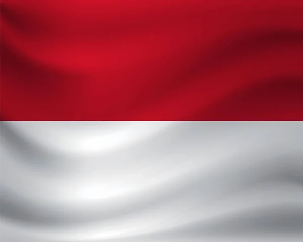 Mengibarkan bendera Monaco. Ilustrasi vektor - Stok Vektor