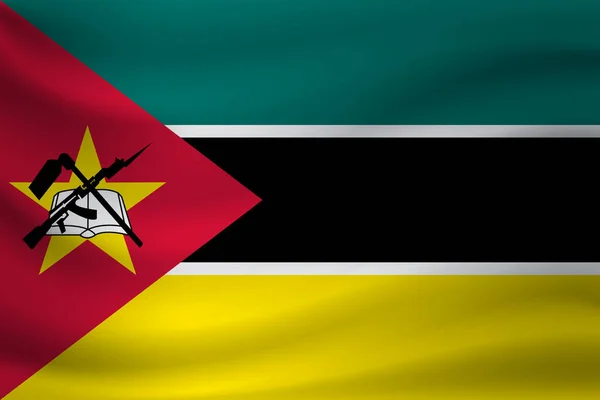 Wapperende vlag van Mozambique. Vectorillustratie — Stockvector