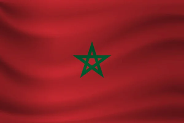 Wapperende vlag van Marokko. Vectorillustratie — Stockvector