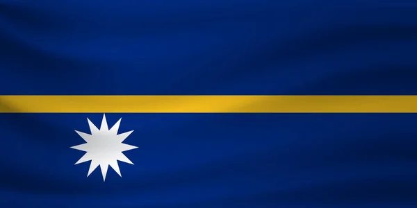 Agitant drapeau de Nauru. Illustration vectorielle — Image vectorielle