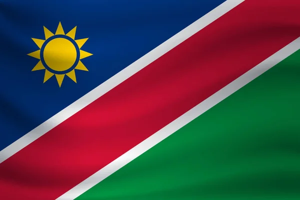 Agitant le drapeau de Namibie. Illustration vectorielle — Image vectorielle