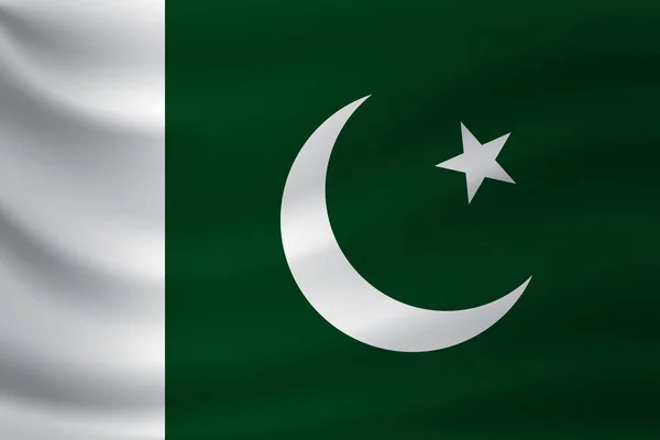 Pakistans Viftande Flagga Vektorillustration — Stock vektor