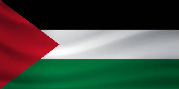 Viftande Flagga Palestina Vektorillustration — Stock vektor