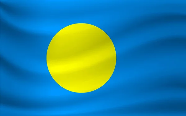 Palau Cumhuriyeti Bayrağı Sallayarak Vektör Çizim — Stok Vektör