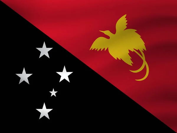 Vlající Vlajka Papuy Nové Guineje Vektorové Ilustrace — Stockový vektor